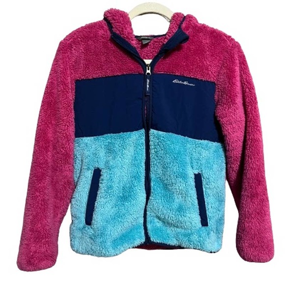 Eddie Bauer Kids Quest Plush Fleece‎ Jacket Colorblock Size Large - Picture 1 of 5